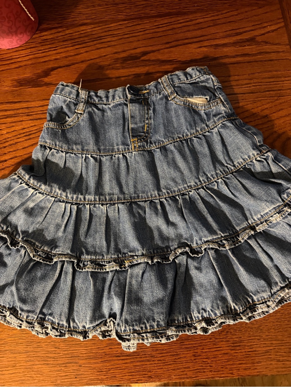The Children's Place Denim Tiered Ruffle Skirt - Light Blue